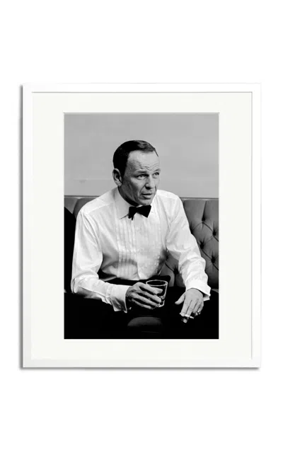 Sonic Editions Sinatra Getting A Drink Framed Photography Print In White