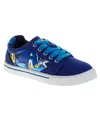 Sonic The Hedgehog Little And Big Boys Lace Up Low-top Vintage Canvas Sneakers In Blue