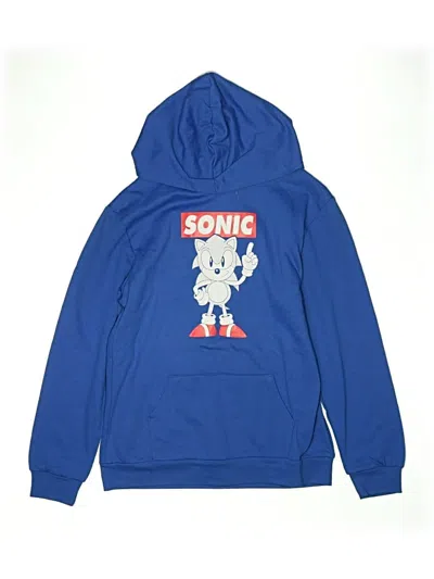 Pre-owned Sonic The Hedgehog Kids' Pullover Hoodie In Blue