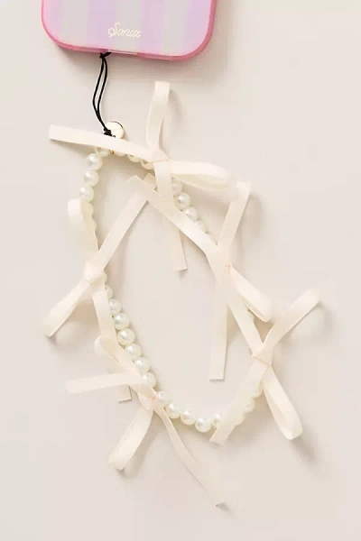 Sonix Icon Beaded Phone Chain In White