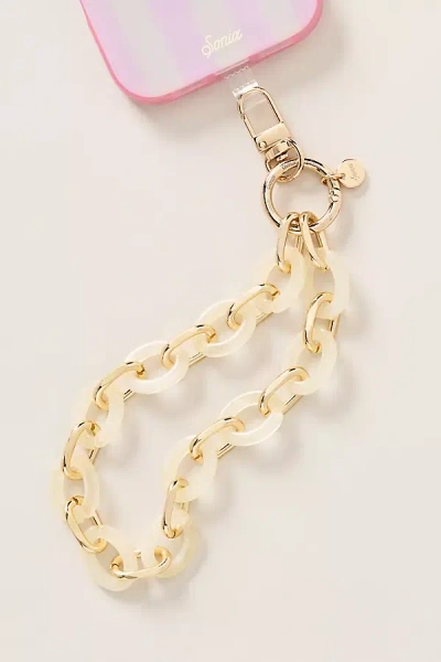 Sonix Marble Chain Phone Wristlet In White