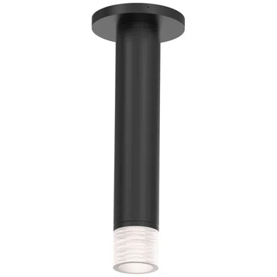 Sonneman Alc 2" Tall Led Surface Mount With Etched Ribbon Glass - Satin Black