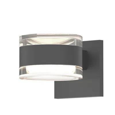 Sonneman Algarin 2 - Bulb 4.6" H Led Outdoor Armed Sconce In Gray,clear