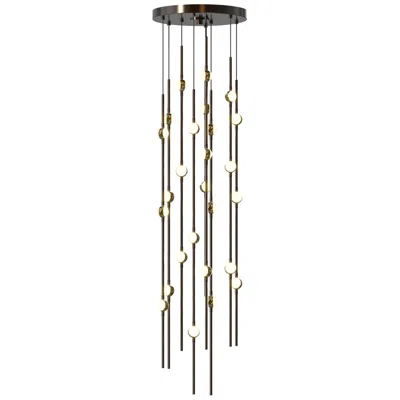 Sonneman Andromeda 12"w 26.l Espresso Black Short Led Chandelier-white 2700/120"c