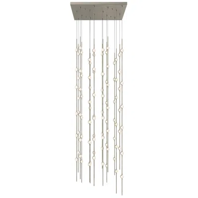 Sonneman Andromeda Led Square Chandelier Satin Nickel Clear Faceted Lens 3000/240"