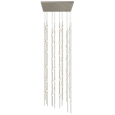 Sonneman Andromeda Led Square Chandelier Satin Nickel White Optical Lens 3000/240"