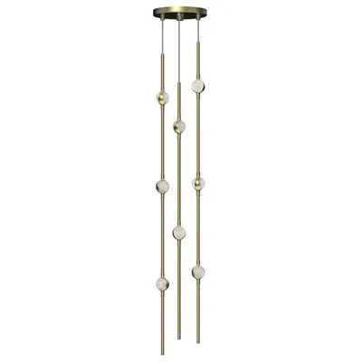 Sonneman Andromeda Short 6" Round Led Pendant - Satin Brass - Clear Acrylic Len