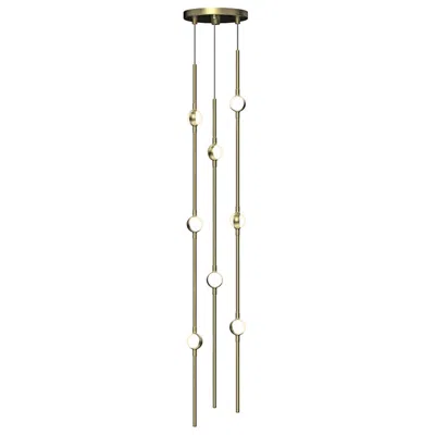 Sonneman Andromeda Short 6" Round Led Pendant - Satin Brass - White Acrylic Len