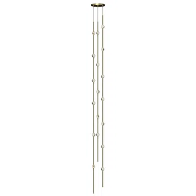 Sonneman Andromeda Tall 6" Round Led Pendant - Satin Brass - Clear Acrylic Lens