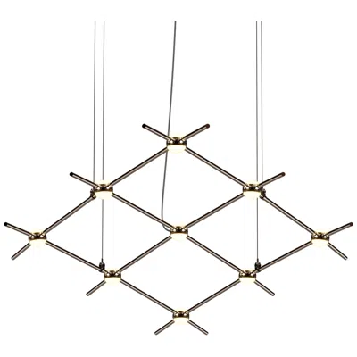 Sonneman Aquarius Minor 66.75"w 9.l Espresso Black Led Chandelier-white 3000/120"c