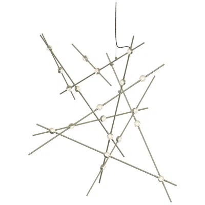 Sonneman Aquila Major Led Chandelier Satin Nickel Clear Faceted Lens 3000/240" Cable