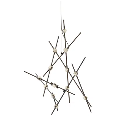 Sonneman Aquila Minor 25.75"w 13.l Espresso Black Led Chandelier-clear 2700/120"c