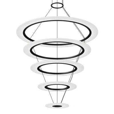 Sonneman Arctic Rings Led Ring Pendant W/ 120'' Cord In Satin Black