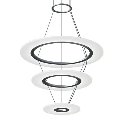 Sonneman Arctic Rings Triple Led Ring Pendant W/ 20'' Cord In Bright Satin Aluminum