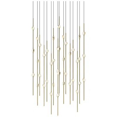 Sonneman Aries 21.5"w Square Brass 2700k Short Clear Shade Led Pendant