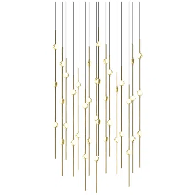 Sonneman Aries 21.5"w Square Brass 3000k Short White Shade Led Pendant