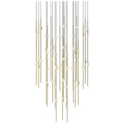 Sonneman Aries 24.75"w Round Brass 3000k Long Clear Shade Led Pendant