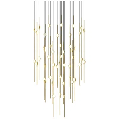 Sonneman Aries 24.75"w Round Brass 3000k Short White Shade Led Pendant