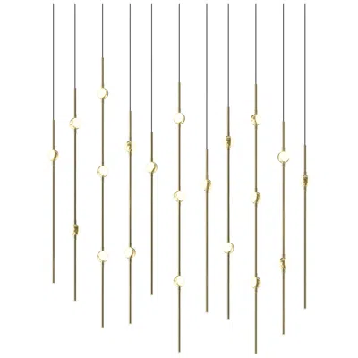 Sonneman Aries 35.5"w Rectangle Brass 3000k Short White Shade Led Pendant