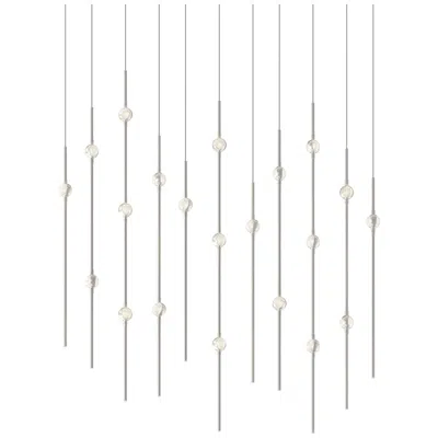 Sonneman Aries 35.5"w Rectangle Nickel 3000k Short Clear Shade Led Pendant