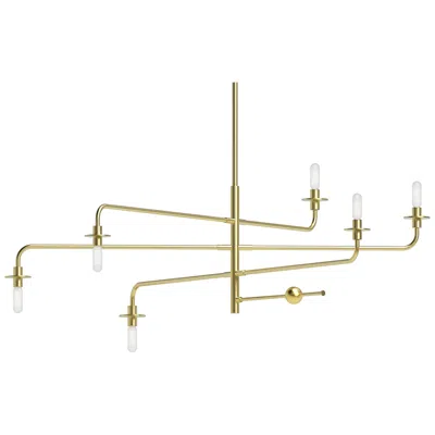 Sonneman Atelier 40.25" 6 Light  Satin Brass Pendant