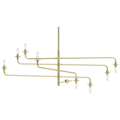 Sonneman Atelier 60" 8 Light  Satin Brass Pendant