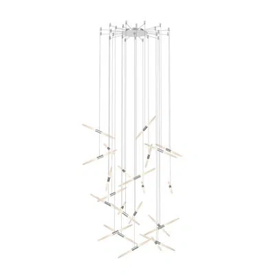 Sonneman Ballet - 24-light Led Swag Chandelier - Aluminum - 240" Cable In Bright Satin