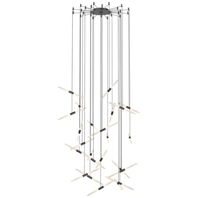 Sonneman Ballet 24-light Swag Led Pendant - Satin Black Finish - Frosted Shade