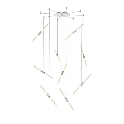 Sonneman Ballet - 9-light Led Swag Chandelier - Bright Satin Aluminum - 240" Cable
