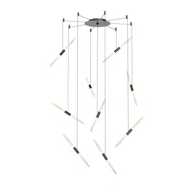 Sonneman Ballet - 9-light Led Swag Chandelier - Satin Black - 240" Cable