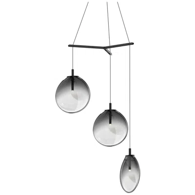 Sonneman Cantina 15" Wide 3-light Satin Black Pendant