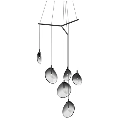 Sonneman Cantina 15" Wide 6-light Satin Black Pendant