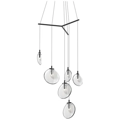 Sonneman Cantina 15" Wide 6-light Satin Black Pendant