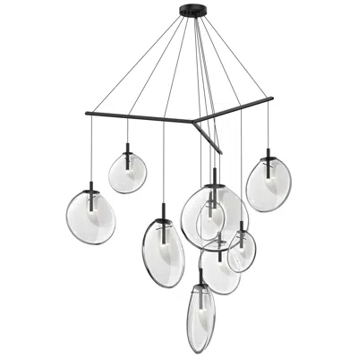 Sonneman Cantina 15" Wide 9-light Satin Black Pendant