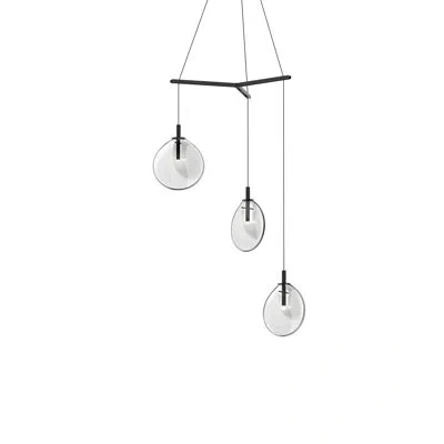 Sonneman Cantina 3-light Tri-spreader Led Pendant In Clear