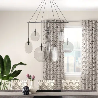 Sonneman Cantina 9-light Tri-spreader Led Pendant In Clear