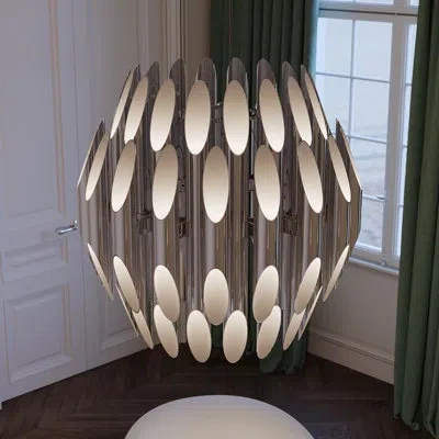 Sonneman Chimes 72 - Light Led Unique/statement Chandelier In Polished Chrome