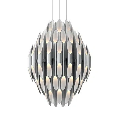 Sonneman Chimes 90 - Light Led Unique/statement Chandelier In Polished Chrome