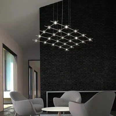 Sonneman Constellation® 1 - Light Unique Square Led Pendant In Satin Nickel