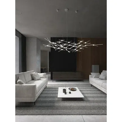 Sonneman Constellation 25 - Light Led Sputnik Modern Linear Chandelier In Clear