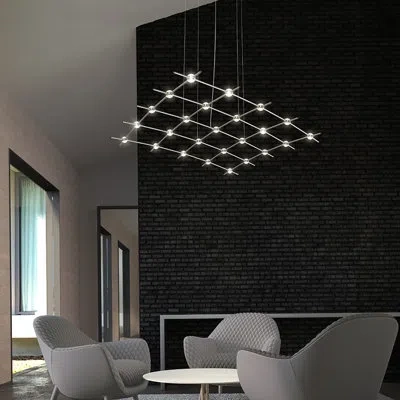 Sonneman Constellation® 25 - Light Unique Tiered Led Chandelier In Clear Faceted