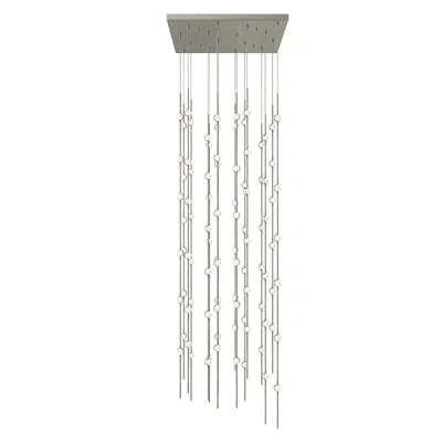 Sonneman Constellation® 96 - Light Cluster Geometric Led Pendant In Clear,satin Nickel