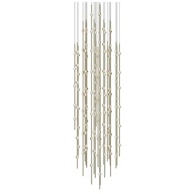 Sonneman Constellation Andromeda 25" Round Led Pendant - Satin Brass - Clear Le