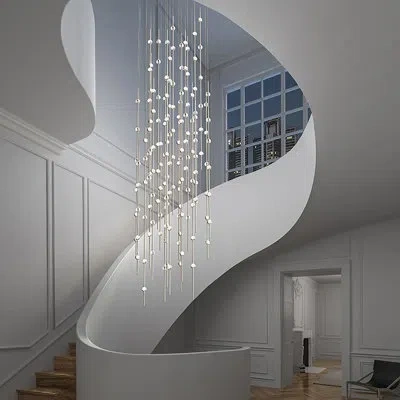 Sonneman Constellation® Andromeda 25" Round Led Pendant - Satin Nickel - Clear Faceted Acrylic Lens - 2700k