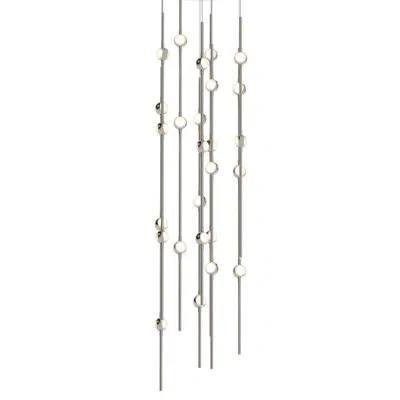 Sonneman Constellation - Andromeda Led 12" Round Chandelier - Short - Satin Nickel - White Optical Acrylic Le