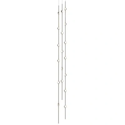 Sonneman Constellation - Andromeda Led 6" Round Chandelier - Tall - Satin Nickel - White Optical Acrylic Lens