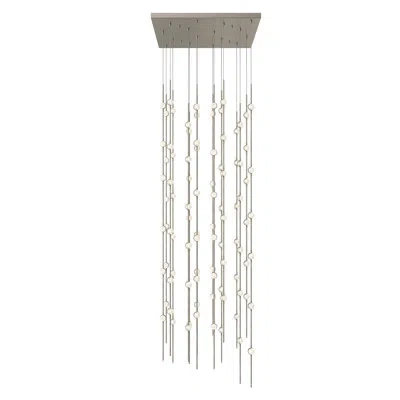 Sonneman Constellation - Andromeda Led Square Chandelier - Satin Nickel - Clear Faceted Acrylic Lens - 3000k 