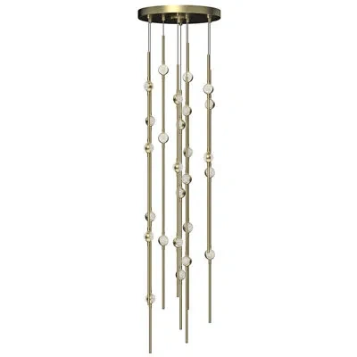 Sonneman Constellation® Andromeda Short 12" Led Pendant - Faceted Acrylic Lens - 2700k In Satin Brass,clear