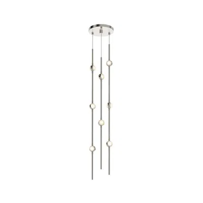 Sonneman Constellation Andromeda Short 6" Round Led Pendant - Nickel - Clear Le