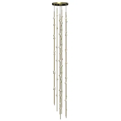 Sonneman Constellation Andromeda Tall 12" Round Led Pendant - Brass - Clear Len